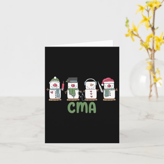 Carte Snowman Cma Nurse Noël Certifié Médicale Ista (Fleur jaune)