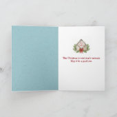 Carte Snowman de Noël avec chien (Intérieur)