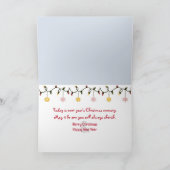 Carte Snowman de Noël avec chien de couture irlandais (Intérieur)