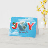 Carte Snowman de Noël avec JOIE Texte (Fleur jaune)