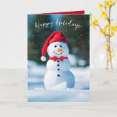 Carte Snowman De Noël Dans Les Flèches De Neige (Fleur jaune)
