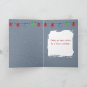 Carte Snowman de Noël en train de serrer un tabby (Intérieur)