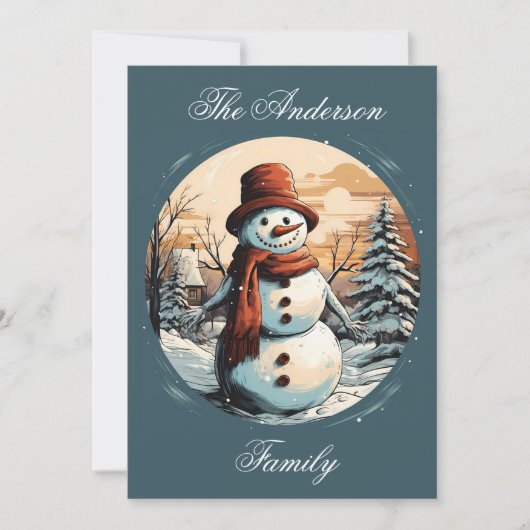 Carte Snowman de Noël personnalisé (Devant)