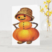 Carte Snowman de Vintage (Fleur jaune)