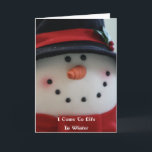Carte Snowman Dream<br><div class="desc">Je viens à la vie en hiver Je n’aime pas être seul Pourrais-tu me construire une belle épouse ? S'il vous plaît,  neige moelleuse pas pierre ! Deux enfants seraient si gentils Nous pouvons jouer,  rire et chanter. Quand les pluies chaudes d'avril viendront,  Nous fondrons au printemps. NTW Lauren</div>