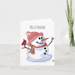 Carte Snowman et cardinal