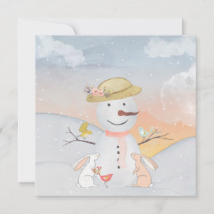 Carte Snowman et Winter Woodland Friends