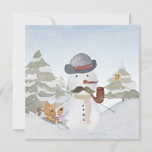 Carte Snowman et Winter Woodland Friends (Devant)