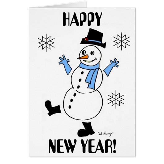 Carte Snowman "HAPPY NEW YEAR" (Devant)