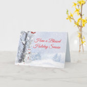 Carte Snowman Holiday (Fleur jaune)