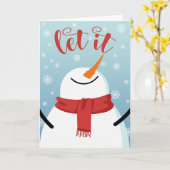 Carte Snowman laisse neiger (Fleur jaune)
