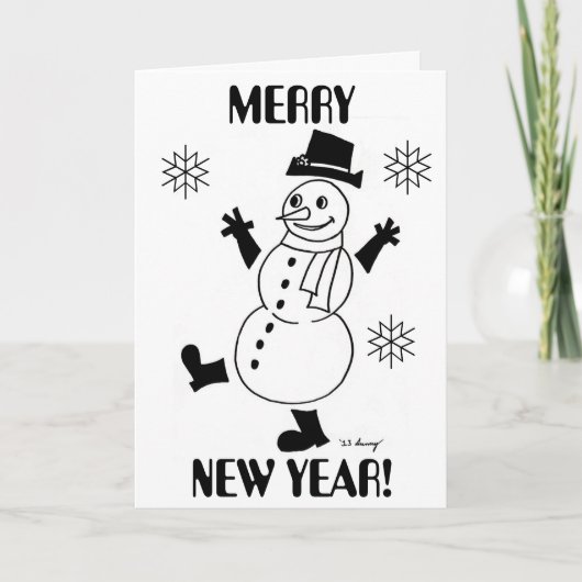 Carte Snowman "MERRY NEW YAR" (Devant)