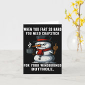 Carte Snowman Need You Fart Hard You Chapstick When So M (Fleur jaune)