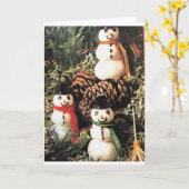 CARTE **SNOWMAN** NOËL ARBRE VOUS SOUHAITE !** (Fleur jaune)