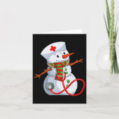 Carte Snowman Nurse Christmas Stethoscope Nursing Scrub (Devant)
