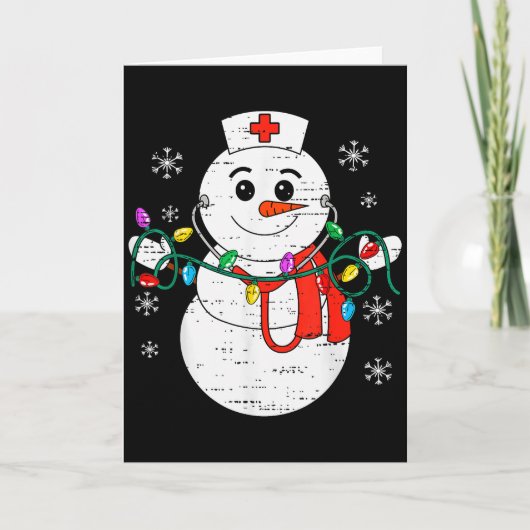 Carte Snowman Nurse Christmas Stethoscope Xmas Scrub Top (Devant)