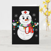 Carte Snowman Nurse Christmas Stethoscope Xmas Scrub Top (Fleur jaune)