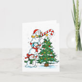 Carte Snowman Snowflake, Merry Christmas Tree, Xmas Holi (Devant)