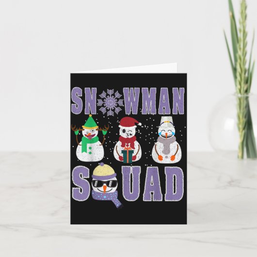 Carte Snowman Squad Funny Family Matching, Teacher And S (Devant)