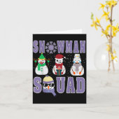 Carte Snowman Squad Funny Family Matching, Teacher And S (Fleur jaune)