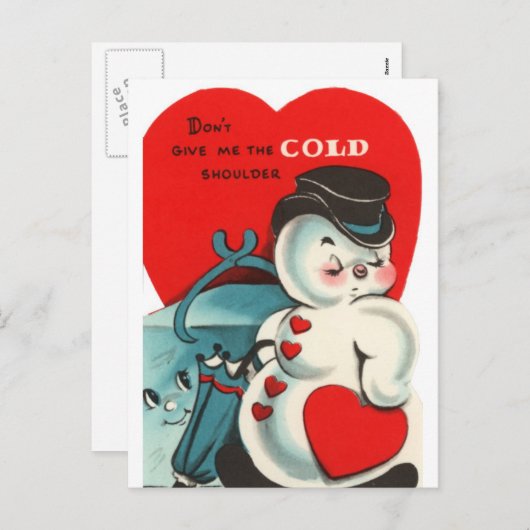 Carte Snowman Valentine (Devant / Derrière)