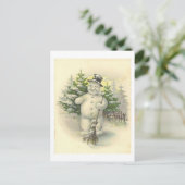 Carte Snowman vintage (Debout devant)