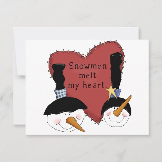 Carte Snowmen Melt My Heart Tshirts et cadeaux (Devant)