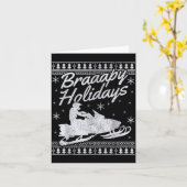 Carte Snowmobile Braapy Holidays Funny Braap Ugly Christ (Fleur jaune)