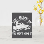 Carte Snowmobile - Don't Follow Me Funny Saying Motor Sl (Fleur jaune)