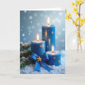 Carte Snowy Blue Candlelight Card (Fleur jaune)