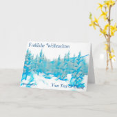 Carte Snowy Blue Trees - Fröhliche Weihnachten (Fleur jaune)