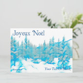 Carte Snowy Blue Trees - Joyeux Noël (Debout devant)