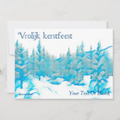 Carte Snowy Blue Trees - Vrolijk kerstfeest (Devant)