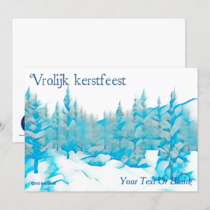 Carte Snowy Blue Trees - Vrolijk kerstfeest