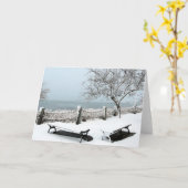 Carte Snowy Janvier après-midi (Fleur jaune)