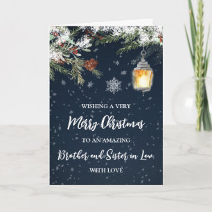 Carte Snowy Night Brother et soeur en droit Noël