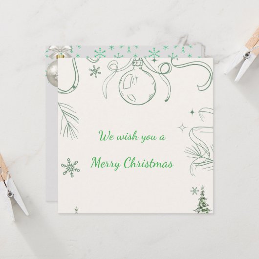 Carte Snowy Pines & Peace (Devant/Arrière en situation)