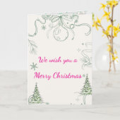Carte Snowy Pines & Peace (Fleur jaune)