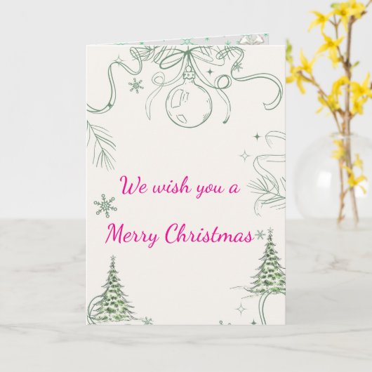 Carte Snowy Pines & Peace (Fleur jaune)