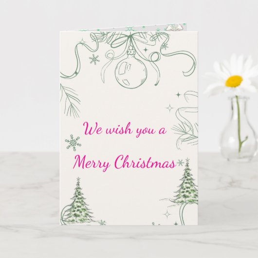 Carte Snowy Pines & Peace (Petite plante)