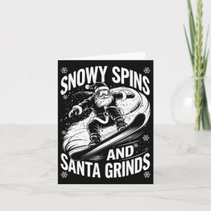 Carte Snowy Spins Père Noël Grinds Snowboard Noël Sno