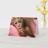 Carte Snuggle Monkey (Fleur jaune)