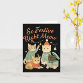 Carte So Festive Right Meow Funny Christmas Santa Cat  (Fleur jaune)