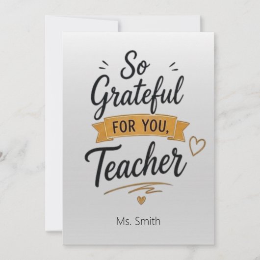 Carte So Grateful for You Personalized Teacher  (Devant)