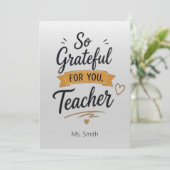 Carte So Grateful for You Personalized Teacher  (Debout devant)