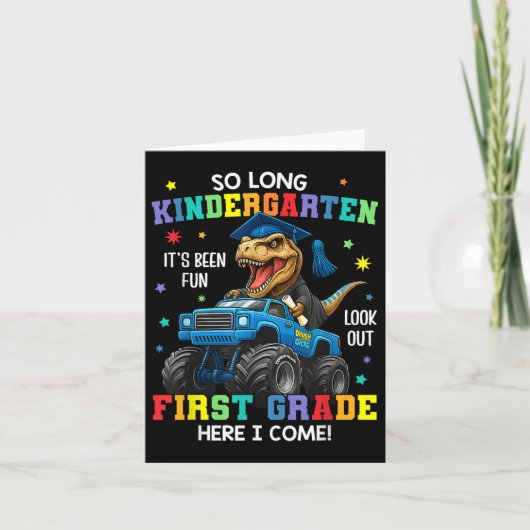 Carte So Long Kindergarten Graduation Cl 2025 Dinosaur K (Devant)