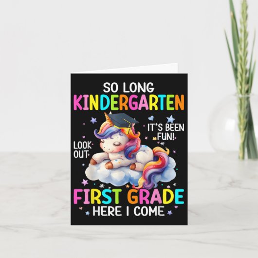 Carte So Long Kindergarten Graduation Cl 2025 Unicorn Ki (Devant)