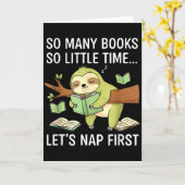 Carte So Many Books Little Time Nap First Sloth (Fleur jaune)