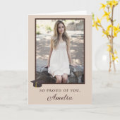 Carte So Proud Of You Elegant Photo Graduation (Fleur jaune)