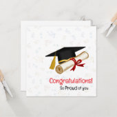 Carte So Proud of You Graduation Congratulations (Devant/Arrière en situation)